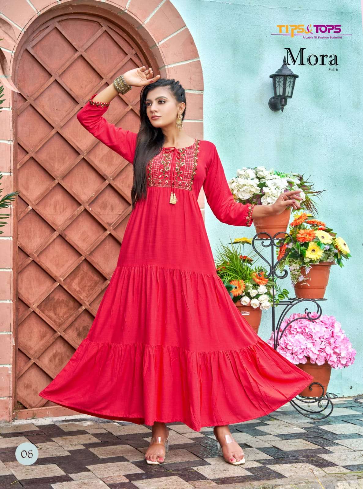 Tips & Tops - Mora Vol 06- Handwork And Ghaghri-Pattern-Flair-Gown-Kurti-06